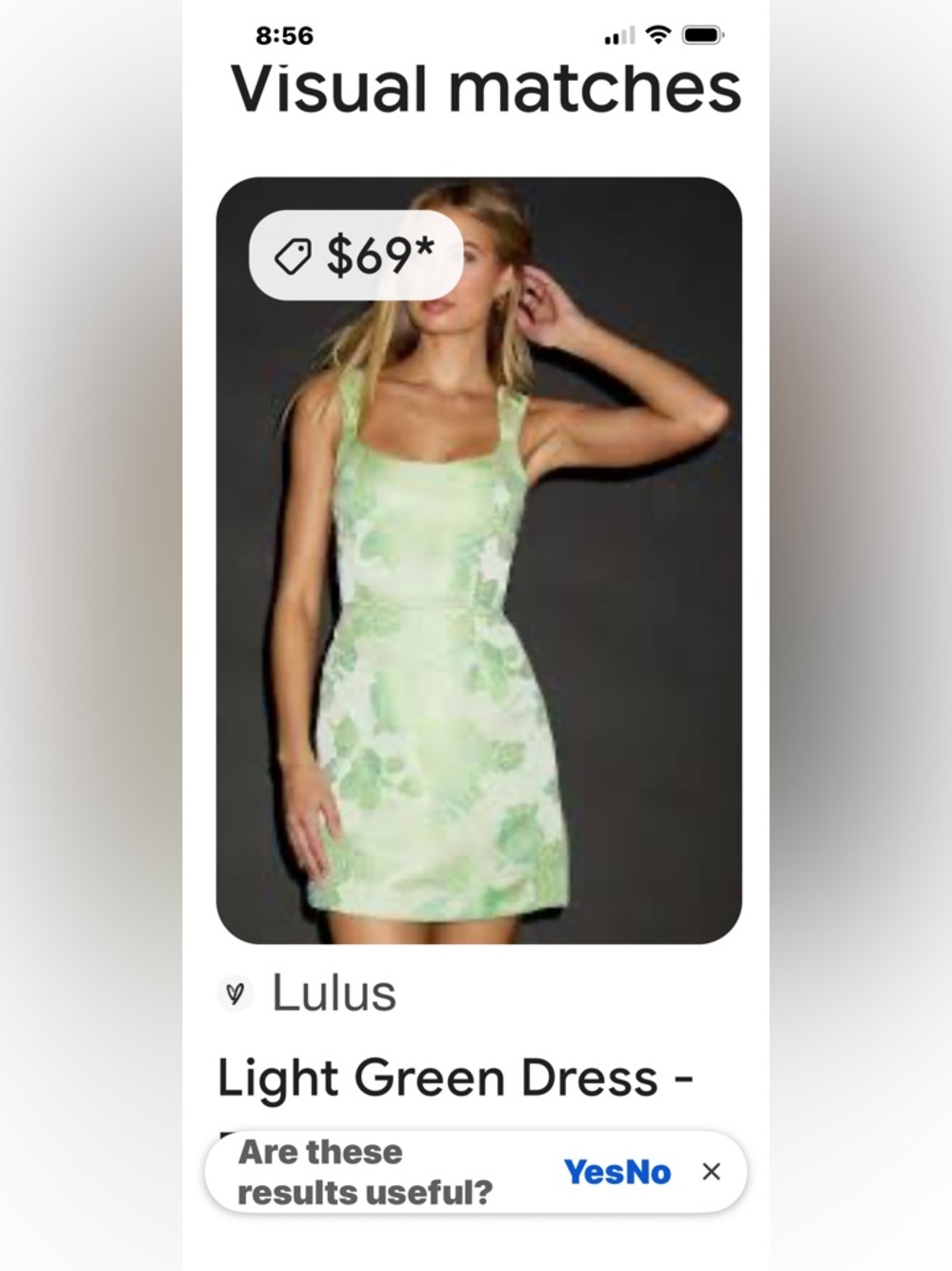 Lulu's Light Green Floral Square-Neck Mini Dress